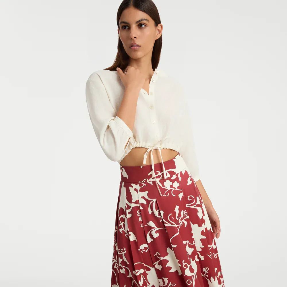 New Jinny Light Wind Linen Top in Ivory