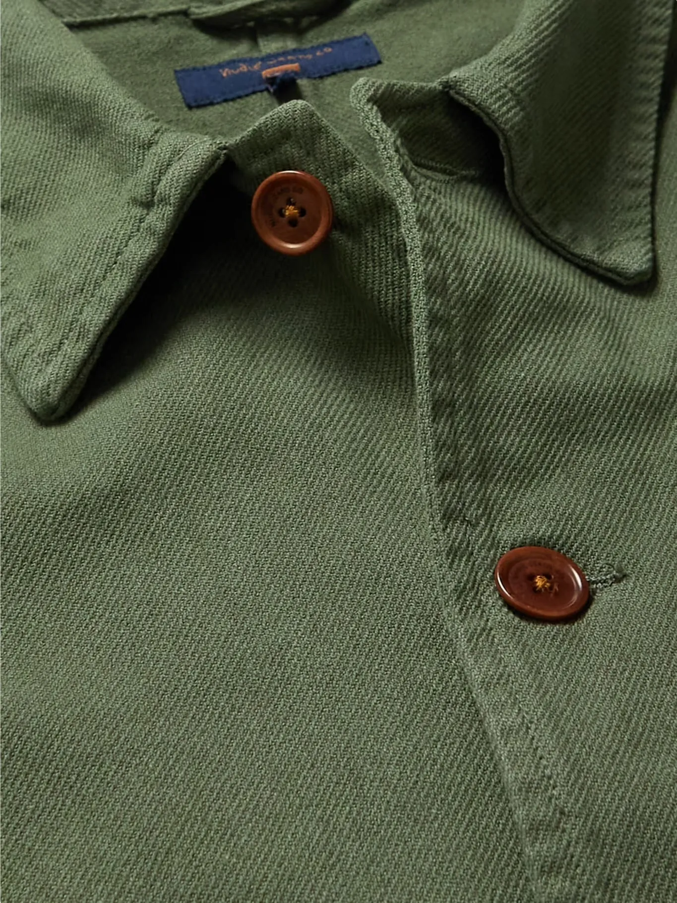NUDIE JEANS BARNEY ORGANIC COTTON-TWILL JACKET IN GREEN