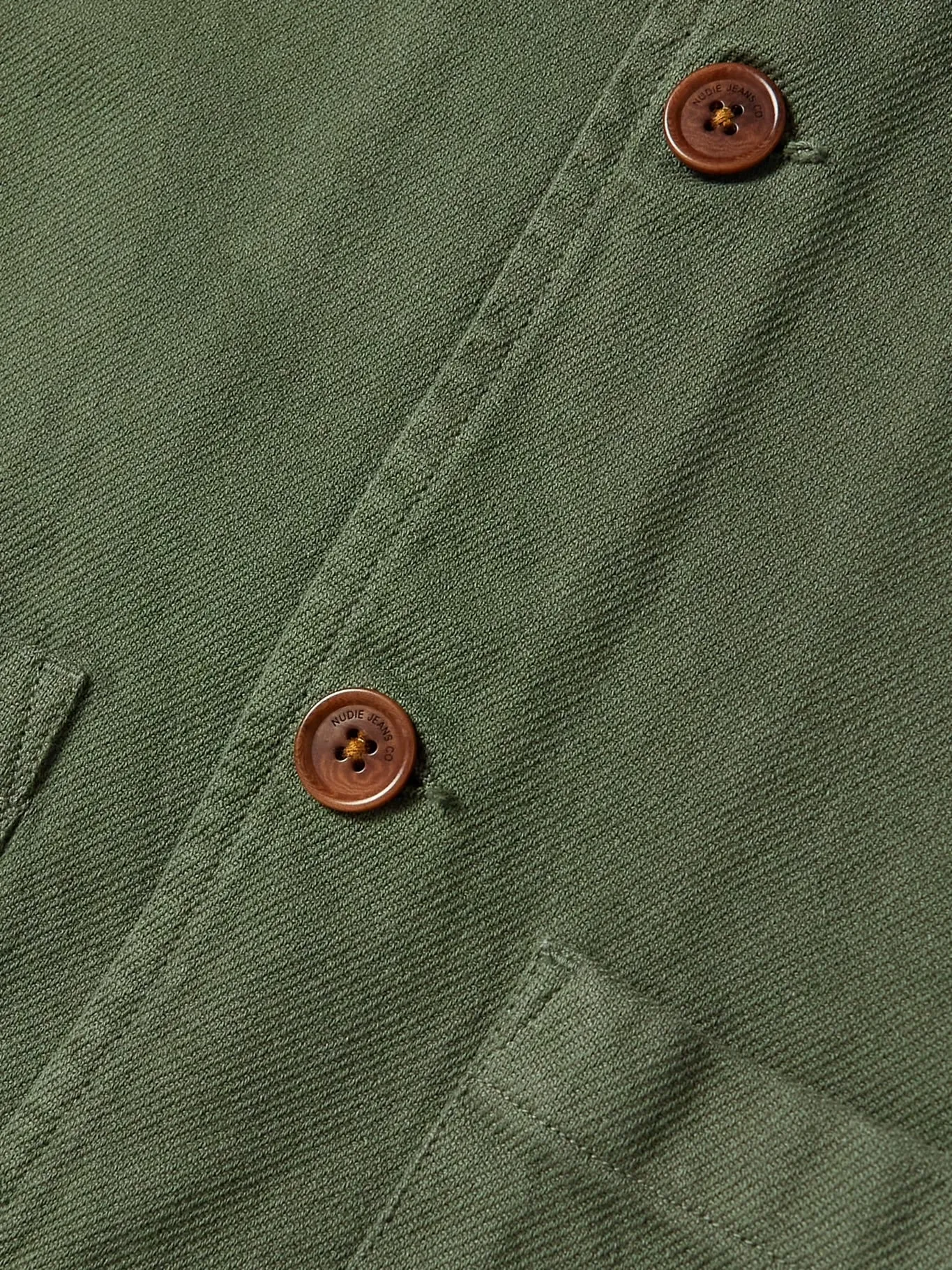 NUDIE JEANS BARNEY ORGANIC COTTON-TWILL JACKET IN GREEN
