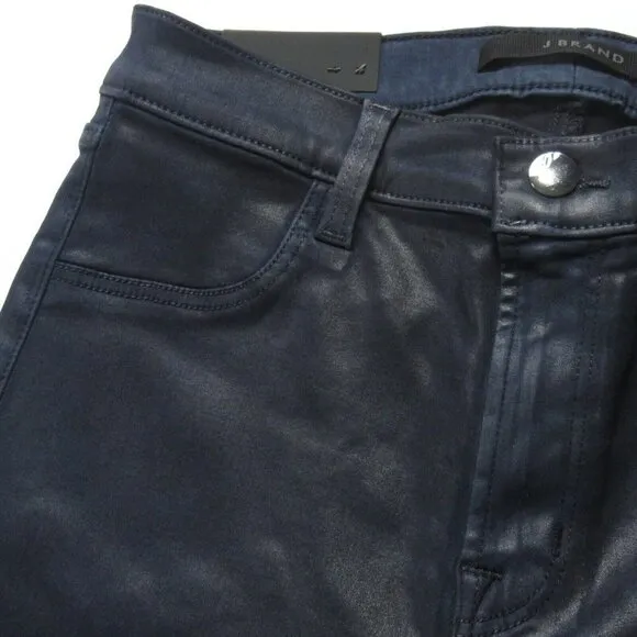 NWT J Brand Alana High Rise Crop in Stellar Navy Coated Stretch Jeans 27