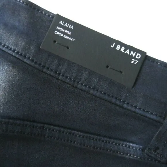 NWT J Brand Alana High Rise Crop in Stellar Navy Coated Stretch Jeans 27