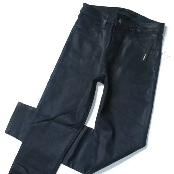 NWT J Brand Alana High Rise Crop in Stellar Navy Coated Stretch Jeans 27