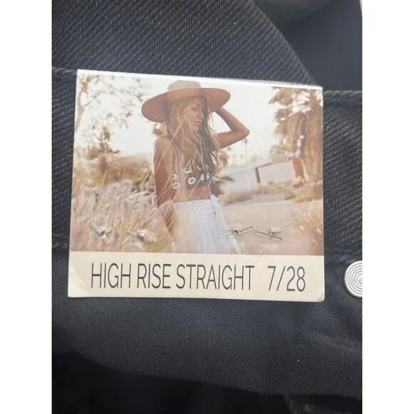NWT Jules Black High Rise Straight Jean Size 7 / 28