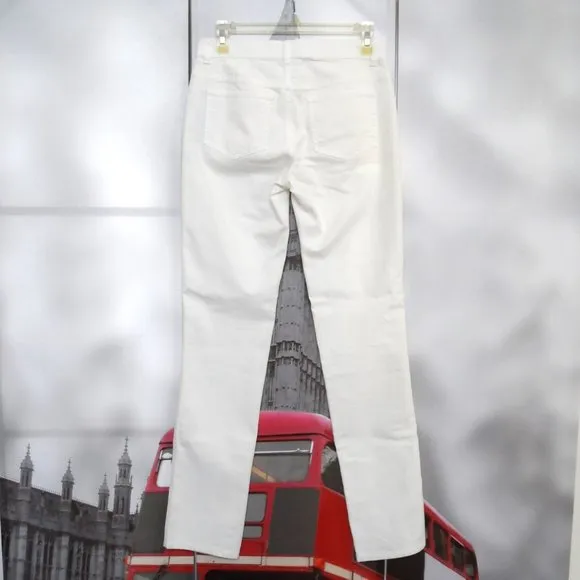 NWT$298 Lafayette 148 New York YARN-DYED DENIM WOOSTER JEAN in White 0 XS