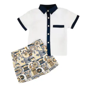 Ocean Baby Boys Grecian Shorts Set  (2Yrs-10Yrs)