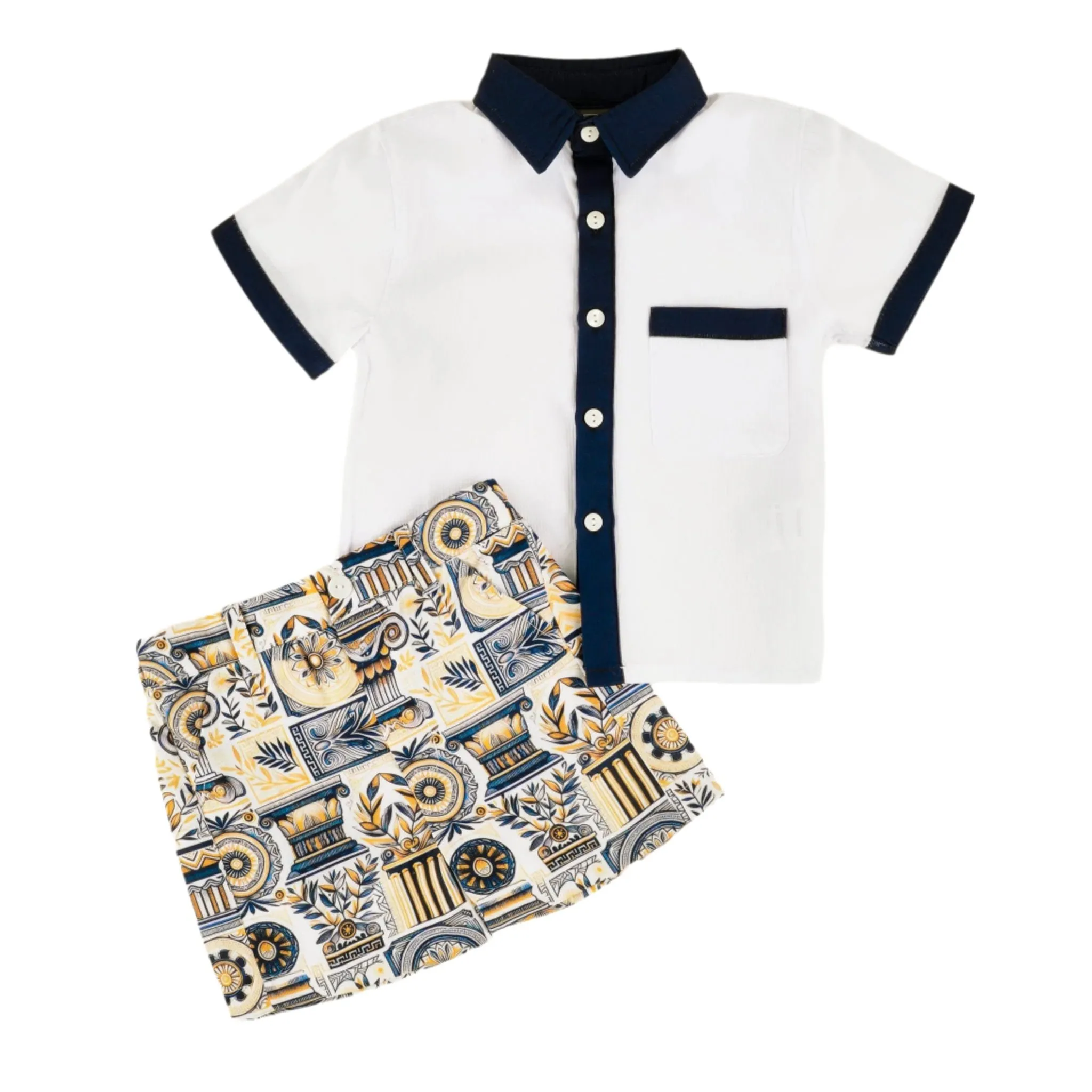 Ocean Baby Boys Grecian Shorts Set  (2Yrs-10Yrs)