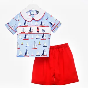 Ocean Baby Two Piece Smocked Nautical Set (6M-6Yrs)