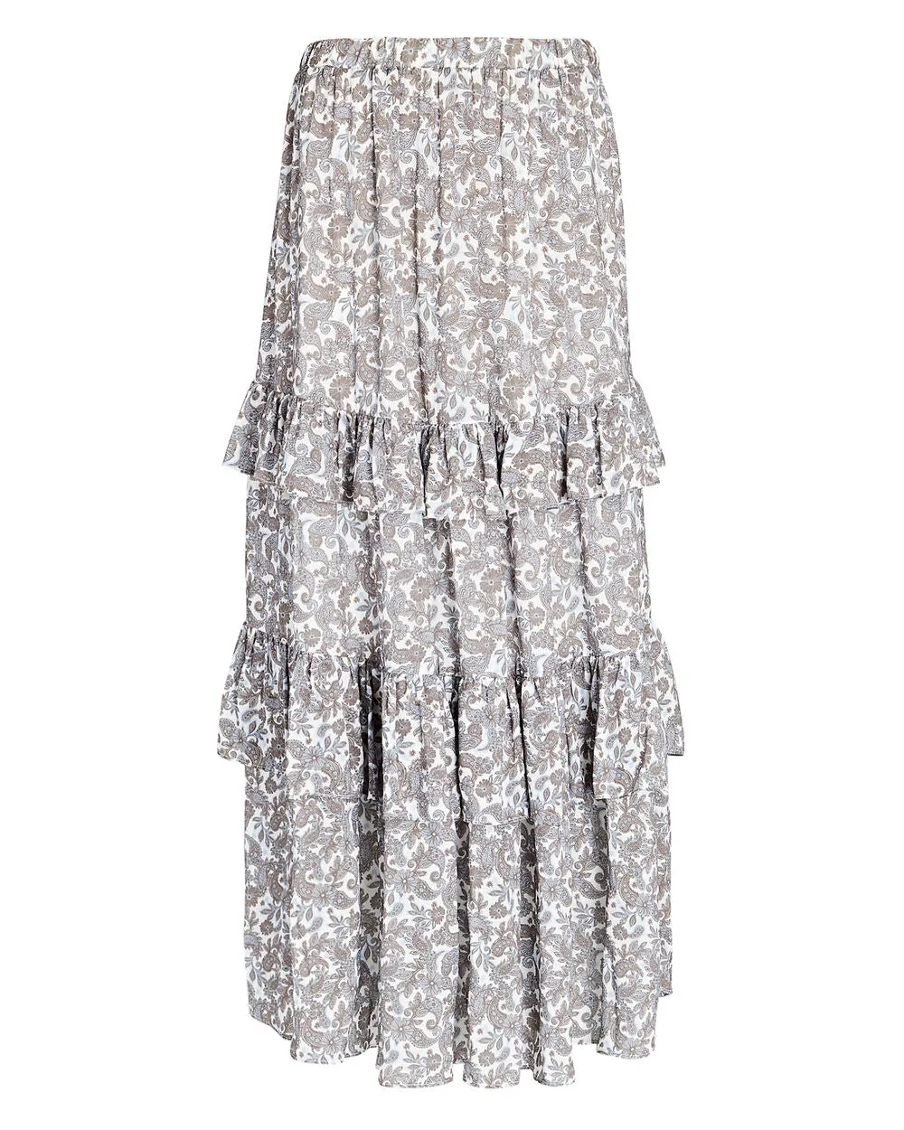 Odette Ruffled Printed Voile Midi Skirt
