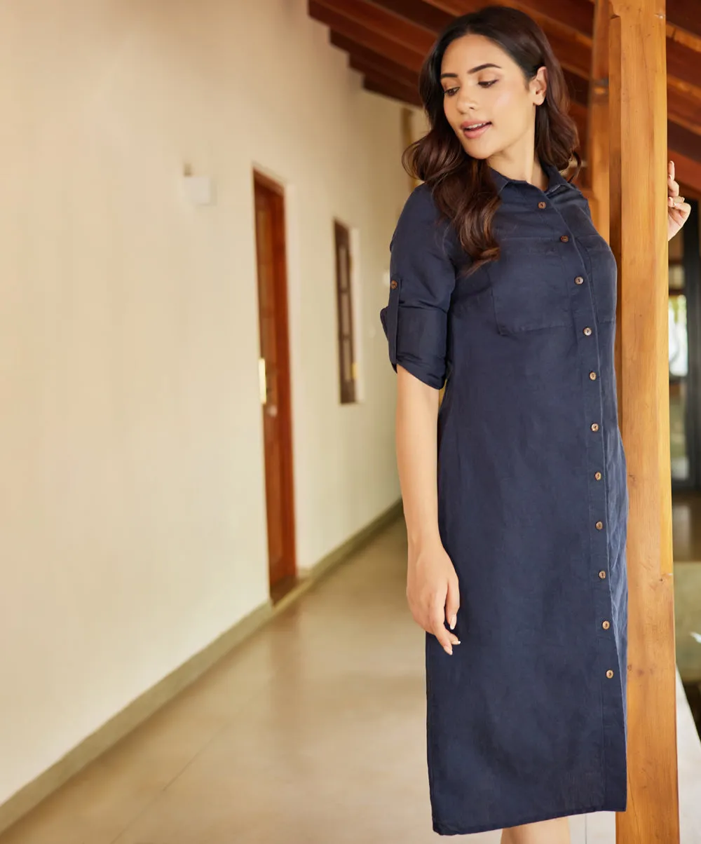 Oversized Linen Shirt Dress