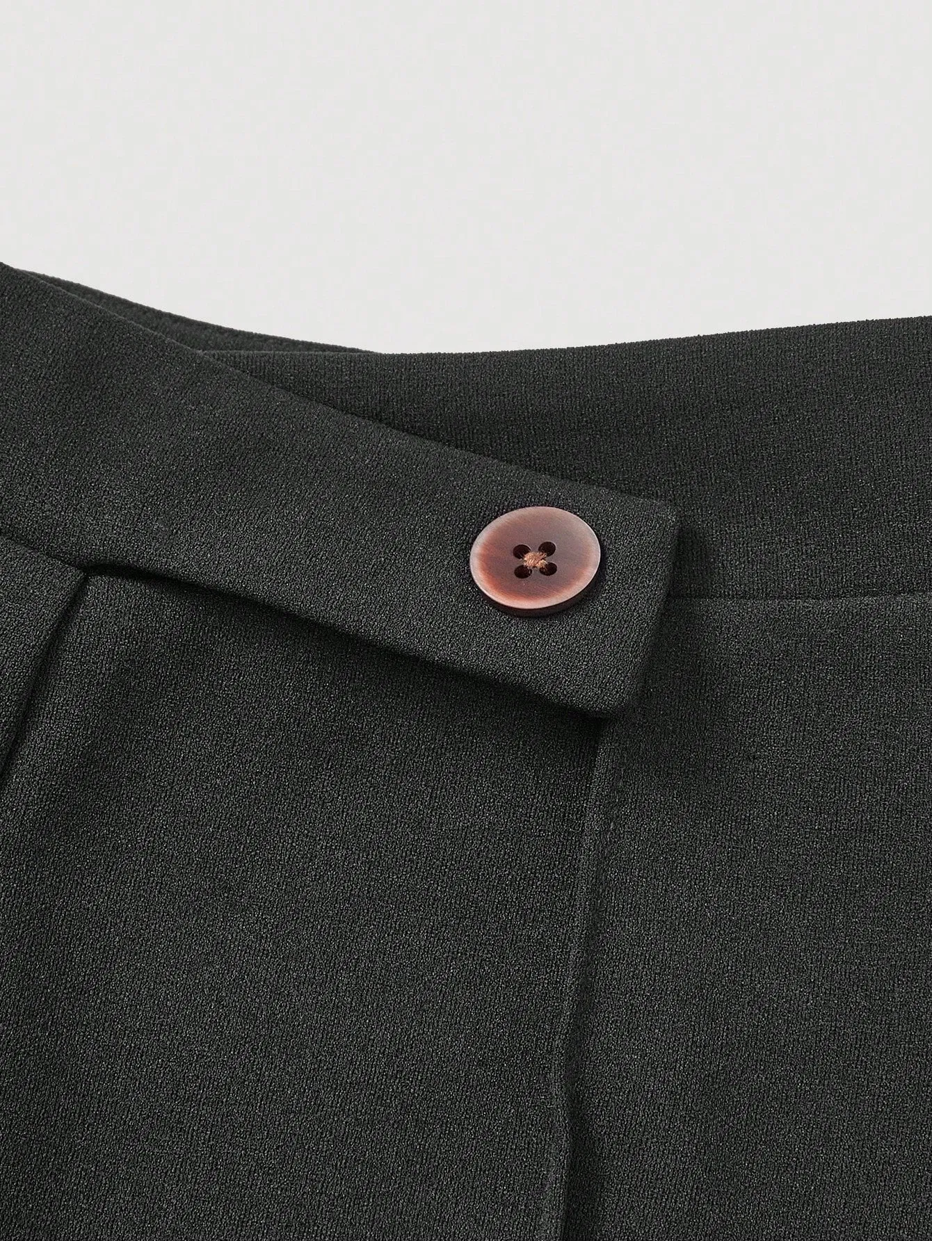 Pantalones Negros de Cintura Alta con Pernera Acampanada