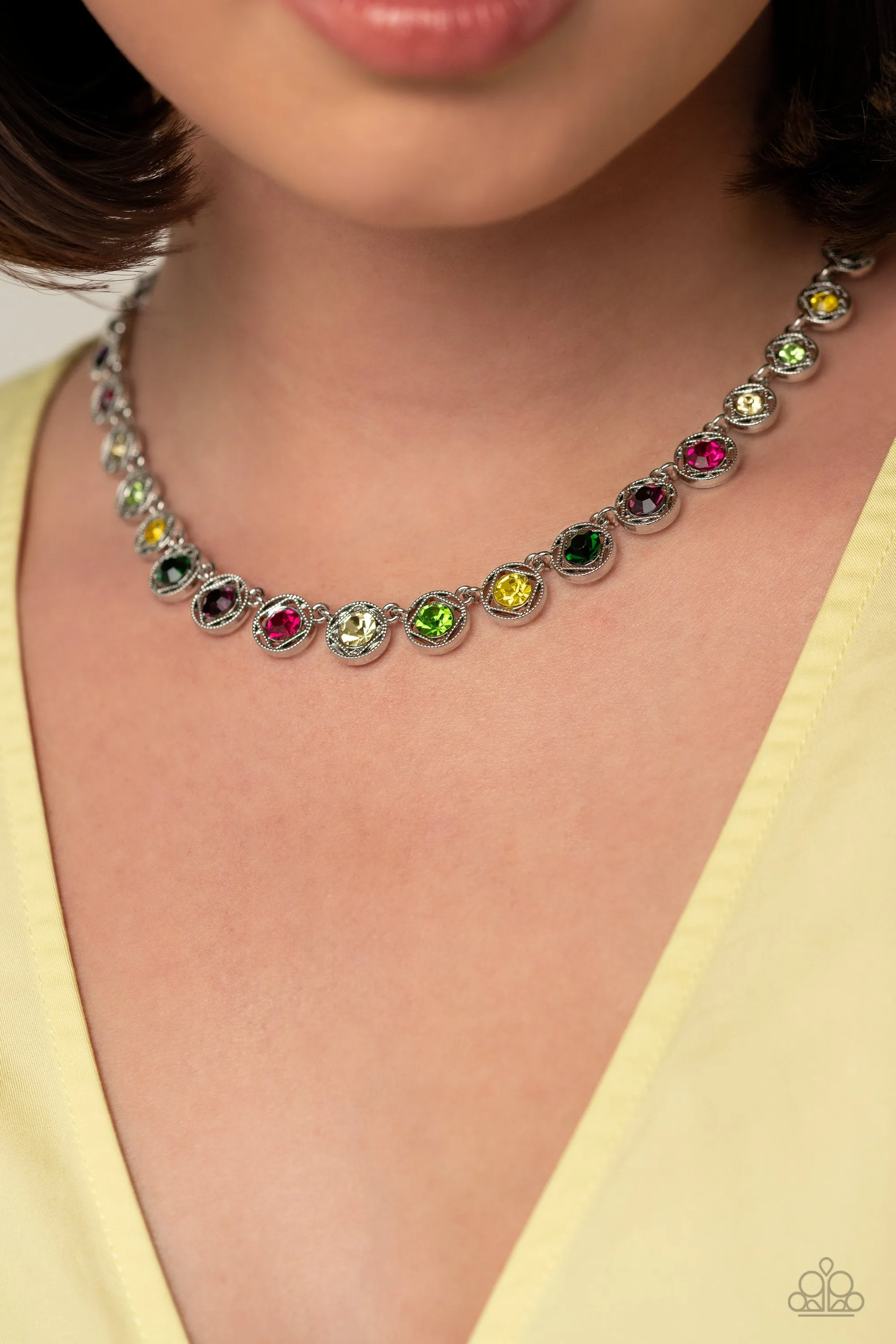 Paparazzi Kaleidoscope Charm - Multi Necklace