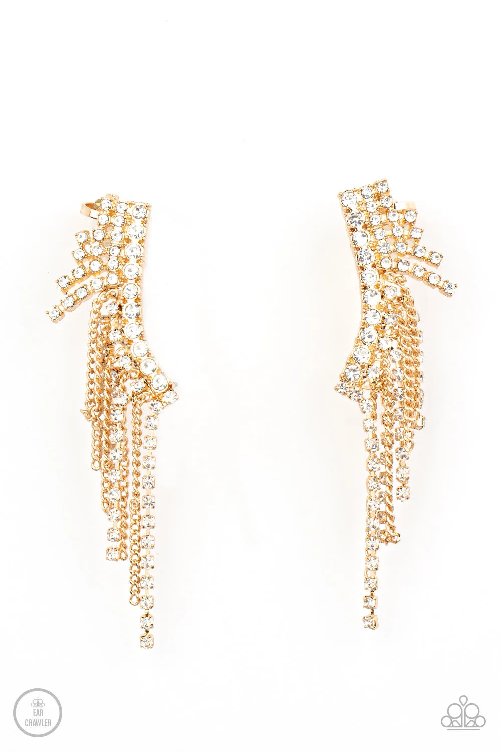 Paparazzi Thunderstruck Sparkle - Gold Earrings