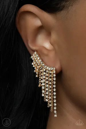 Paparazzi Thunderstruck Sparkle - Gold Earrings