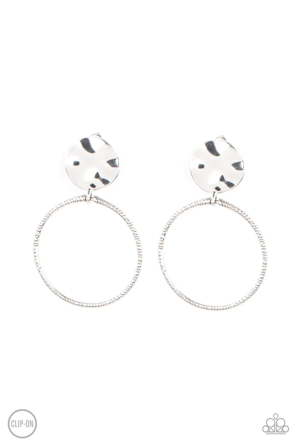 Paparazzi Undeniably Urban - Silver Clip-On Earrings