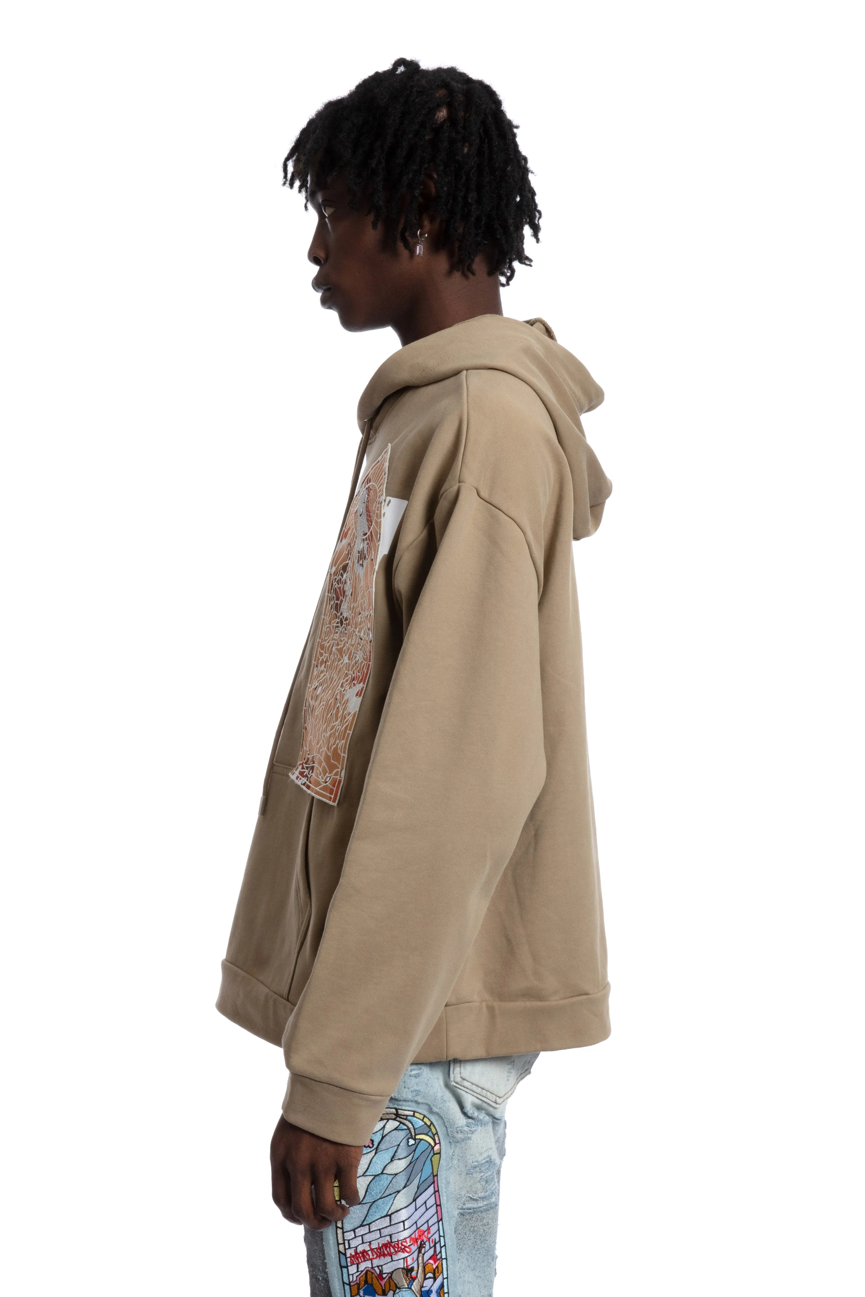 PATCHED HOODED SWEATSHIRT
