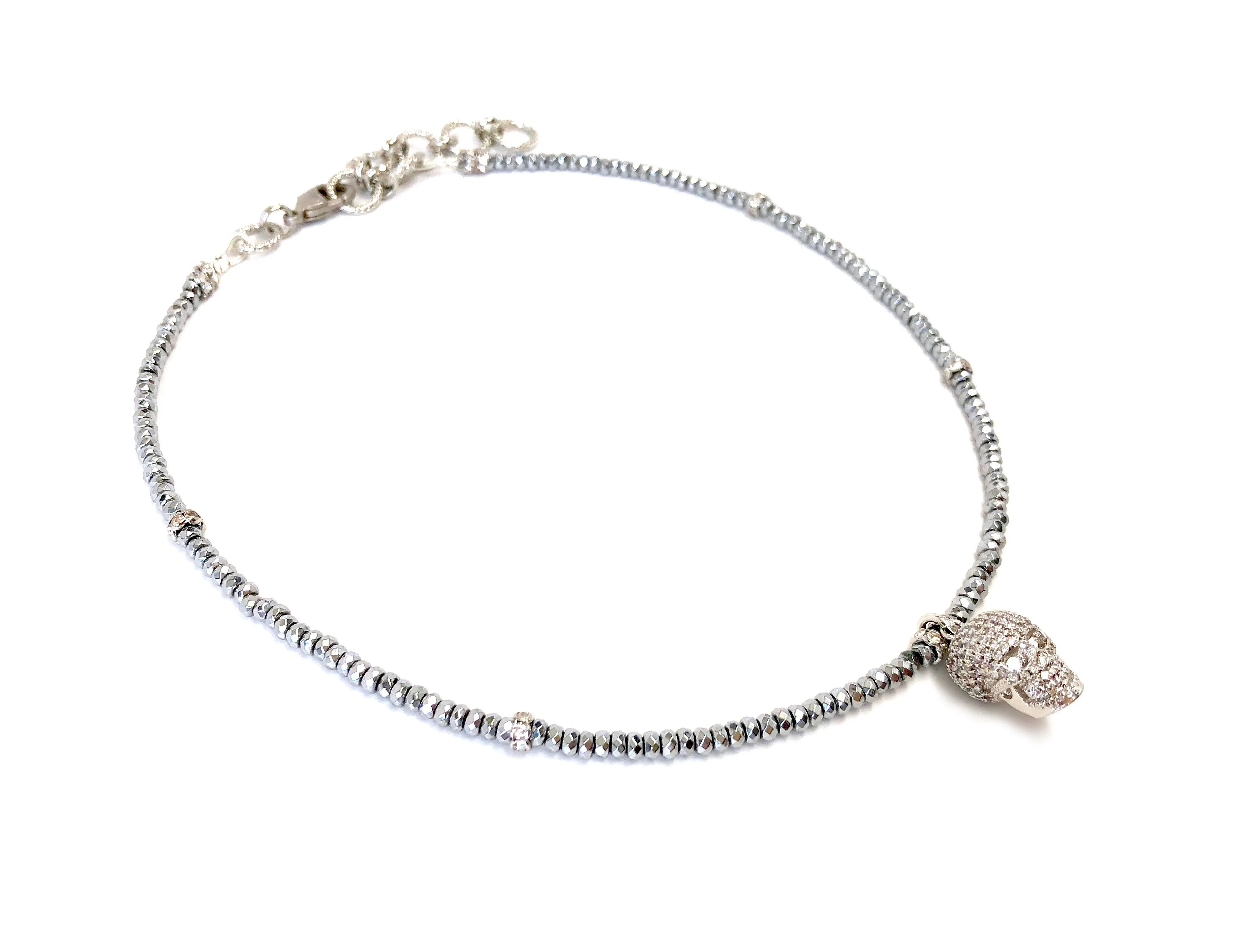 Pave Skull Charm Necklace