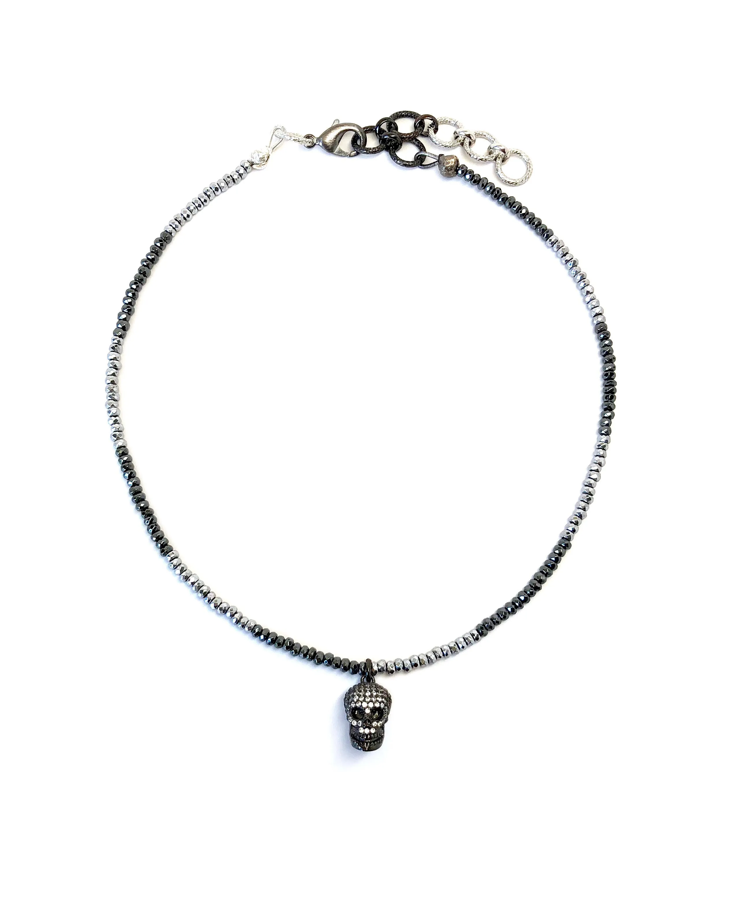 Pave Skull Charm Necklace