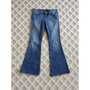 People Liberation Bella Embroidered Bell Bottom Jeans Women's Size 27 90's Y2K