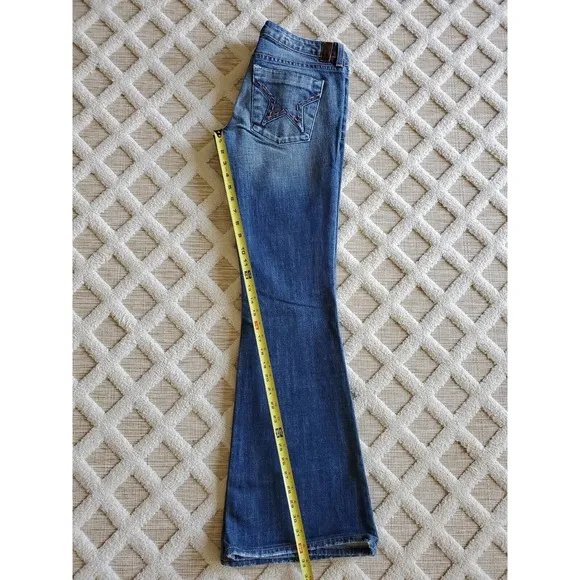 People Liberation Bella Embroidered Bell Bottom Jeans Women's Size 27 90's Y2K