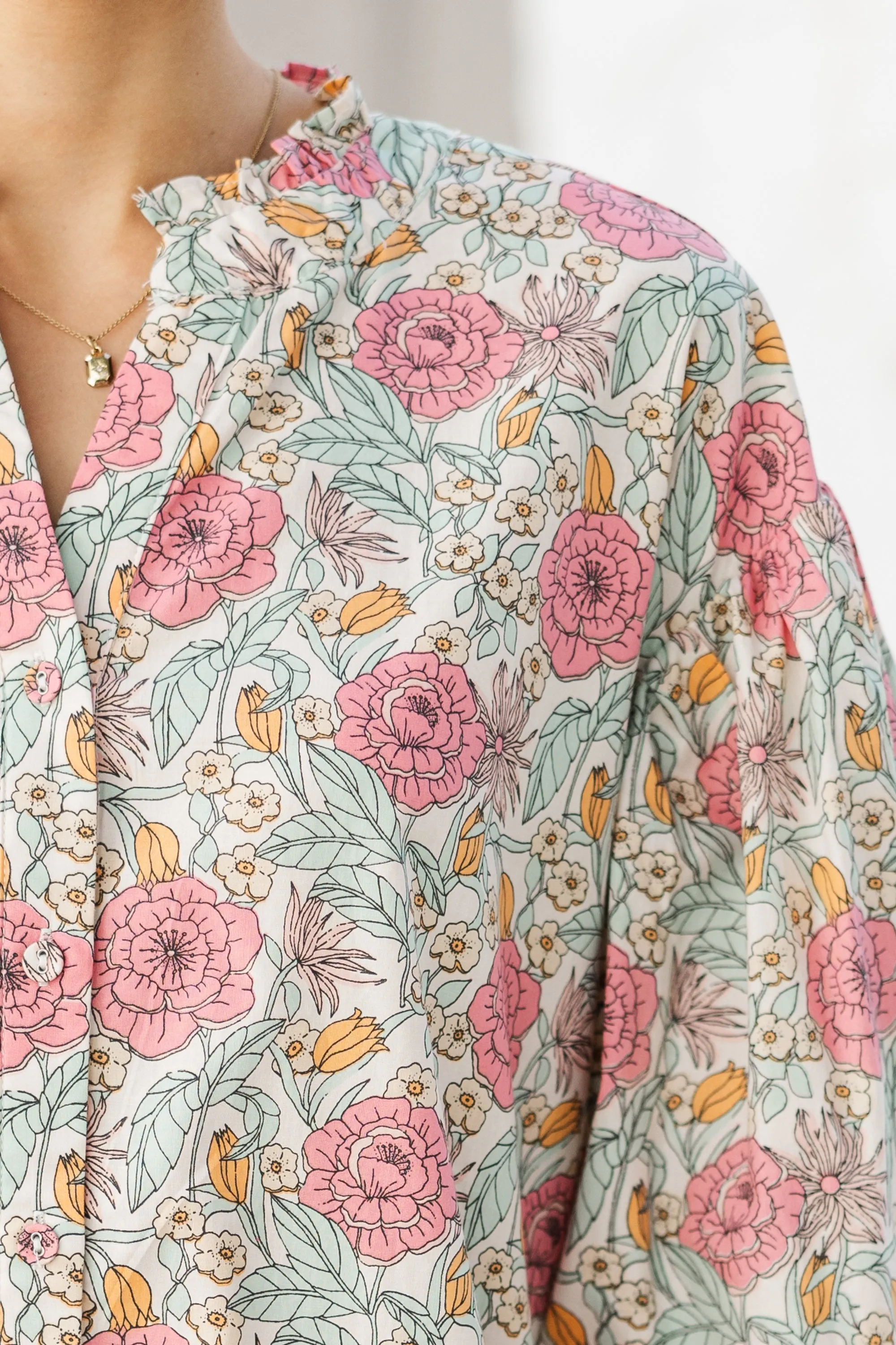 Petal Whisper Pink Floral Blouse