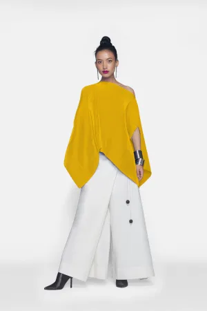 Pleated Short Poncho