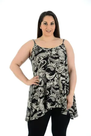Plus Size Abstract Animal Paisley Print Vest Top