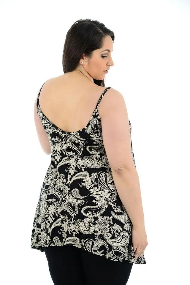 Plus Size Abstract Animal Paisley Print Vest Top