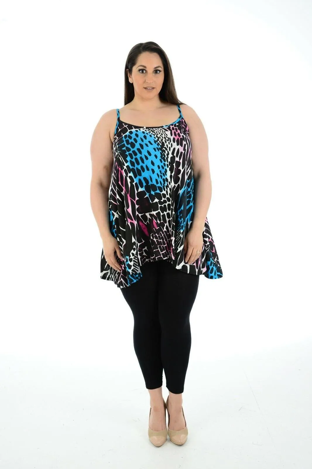 Plus Size Abstract Animal Paisley Print Vest Top