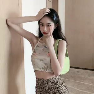 Printed halterneck camisole