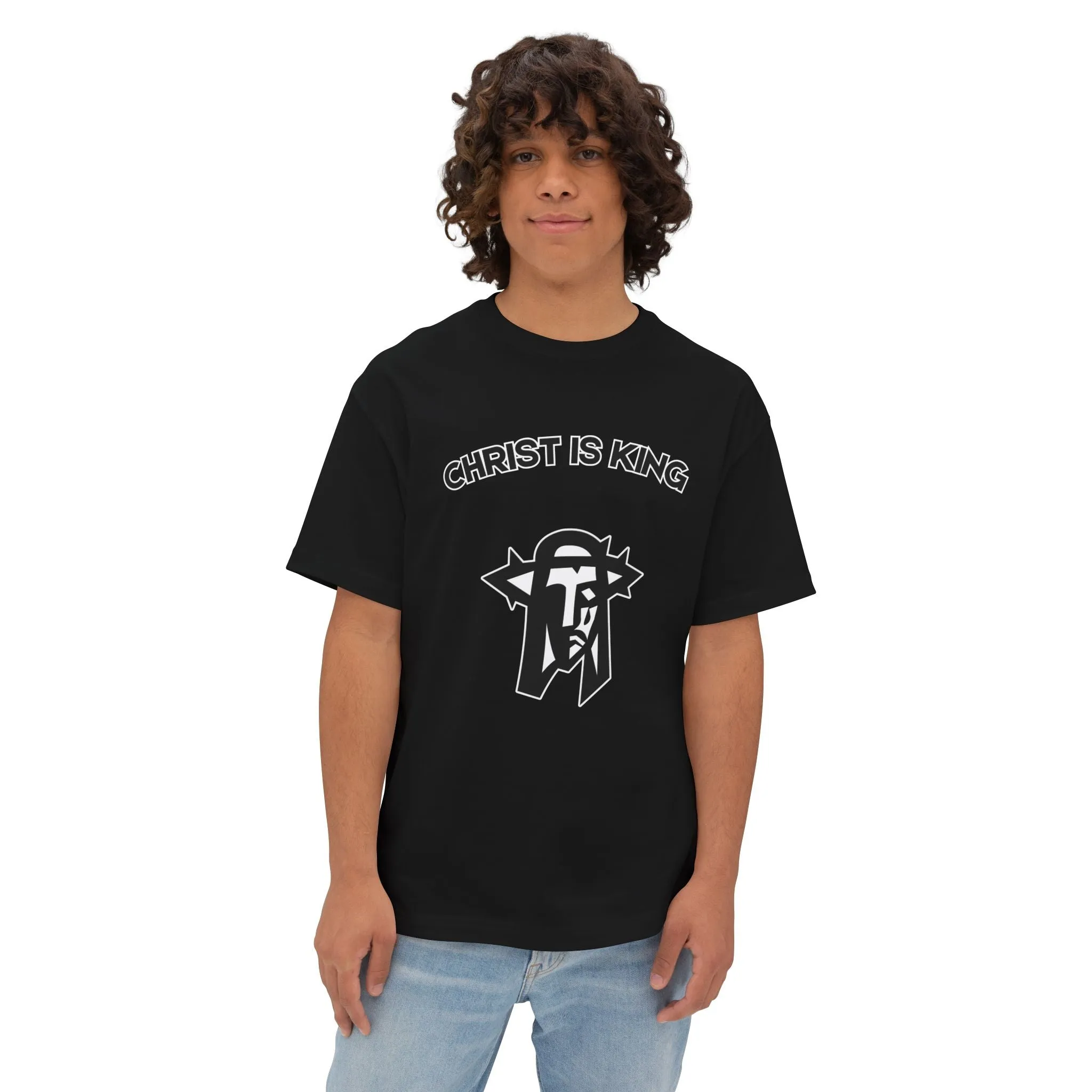 "Christ is King Oversized Heavyweight 6oz Boxy Streetwear T-Shirt"