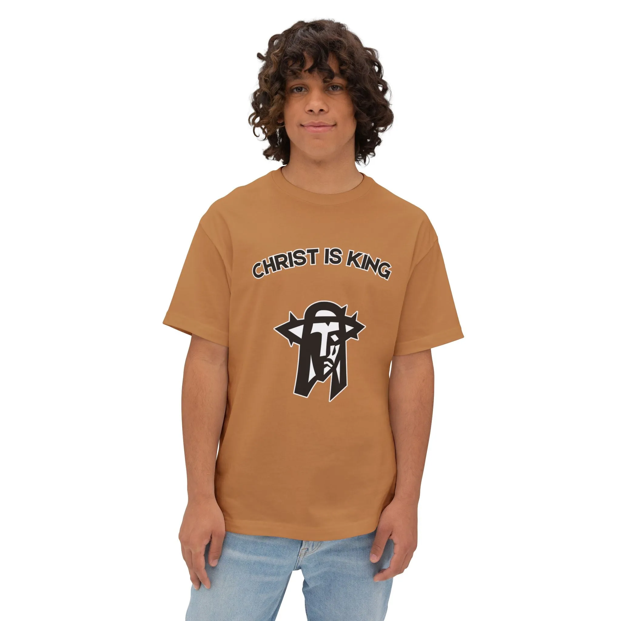 "Christ is King Oversized Heavyweight 6oz Boxy Streetwear T-Shirt"
