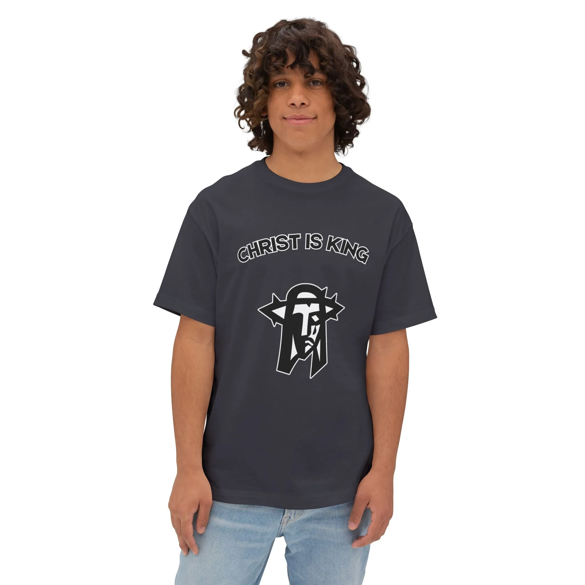 "Christ is King Oversized Heavyweight 6oz Boxy Streetwear T-Shirt"