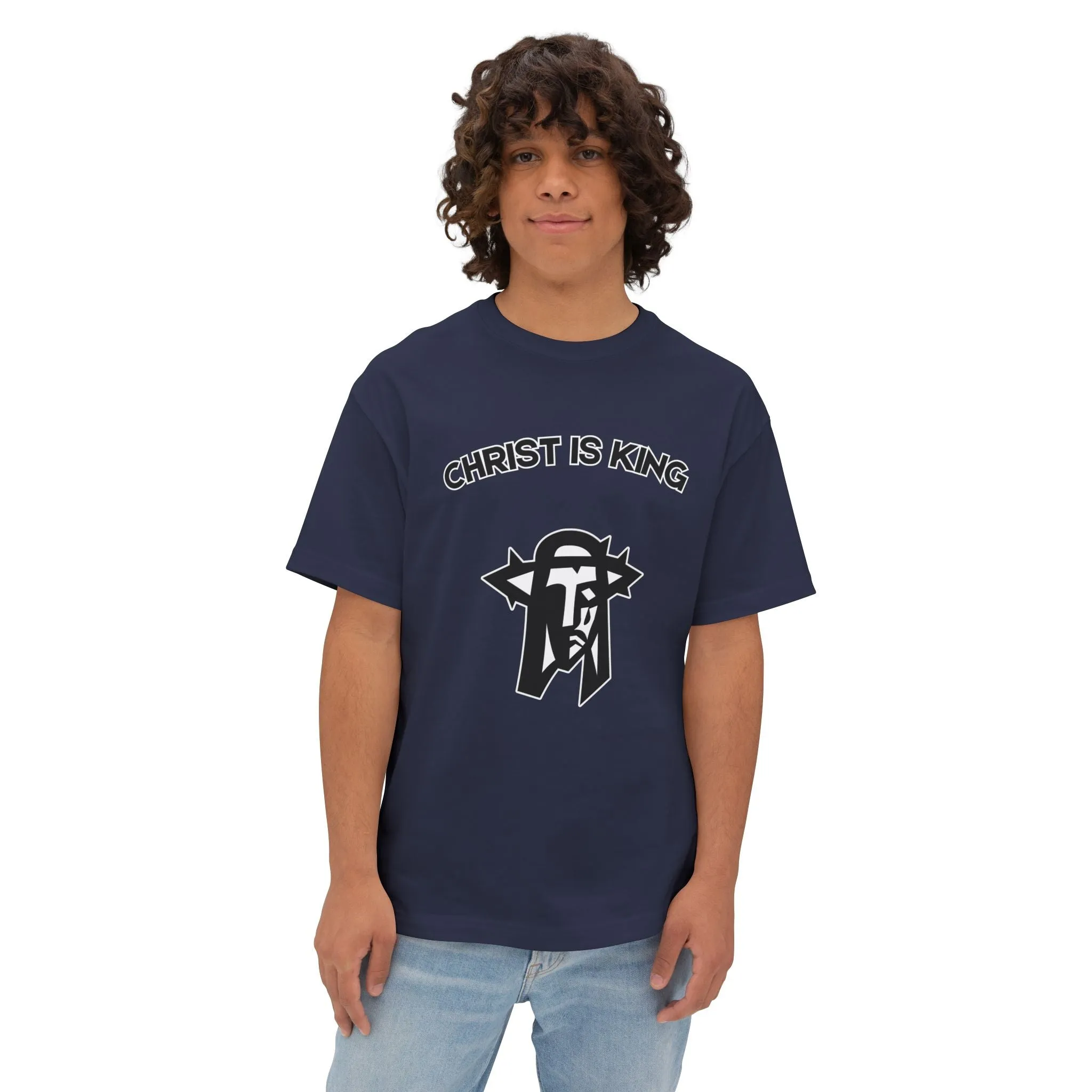 "Christ is King Oversized Heavyweight 6oz Boxy Streetwear T-Shirt"