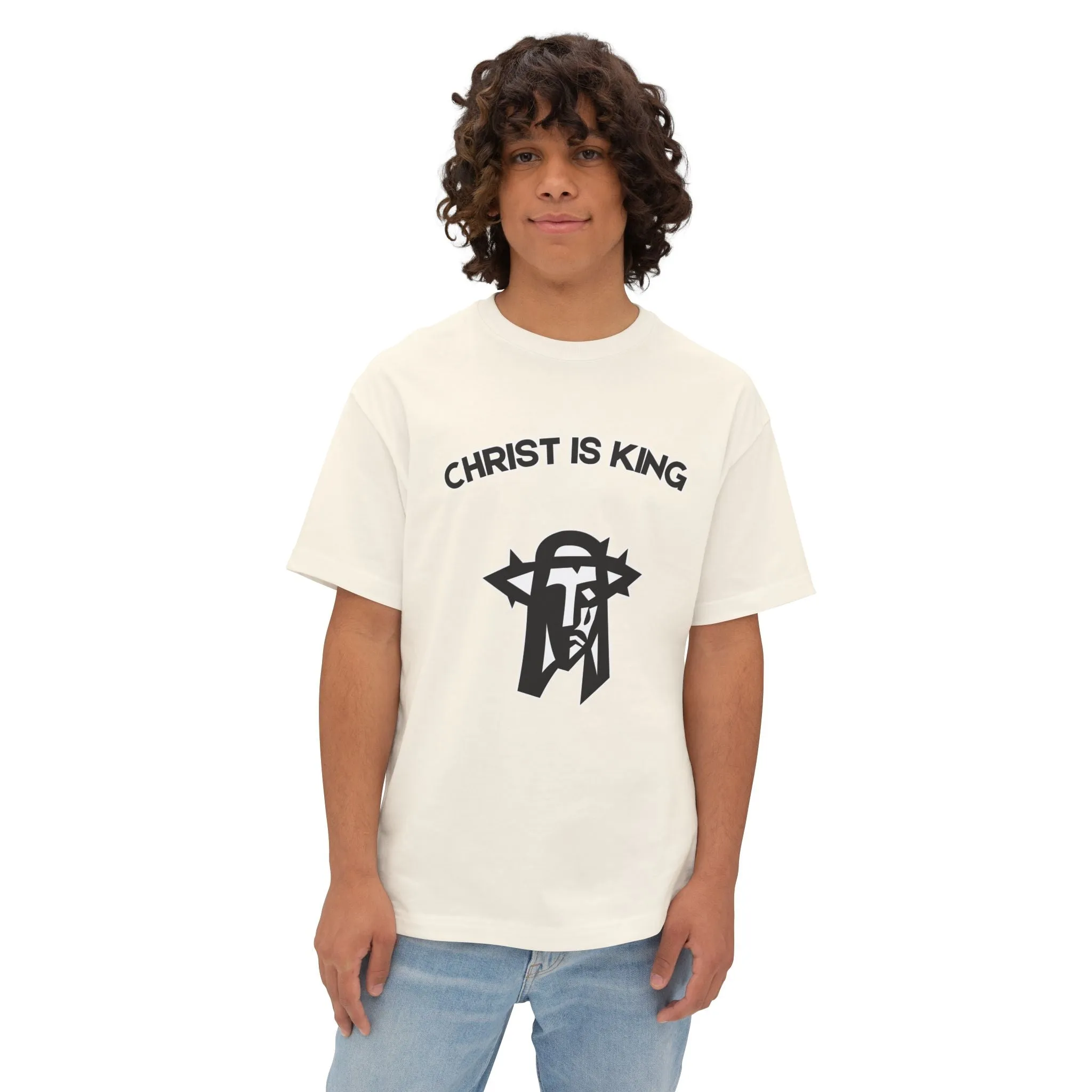 "Christ is King Oversized Heavyweight 6oz Boxy Streetwear T-Shirt"