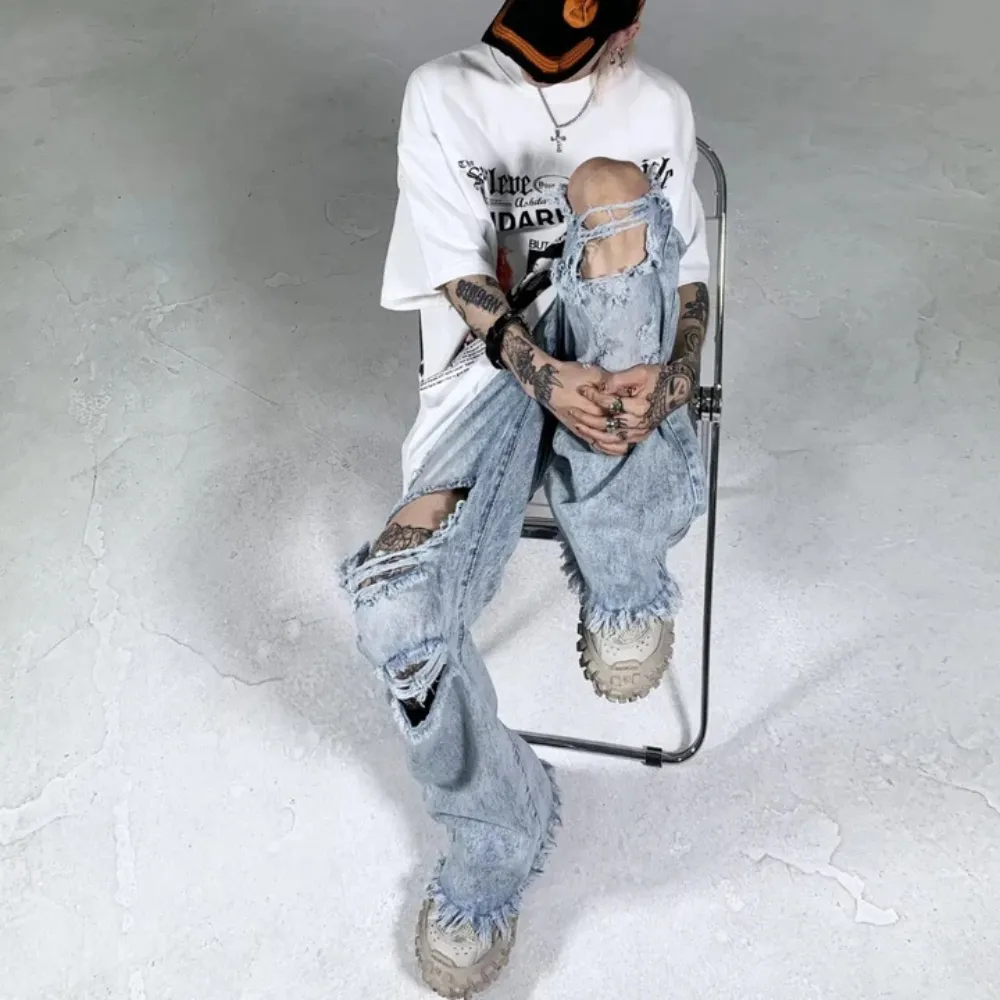 "High Street Boot Cut Frayed" Jeans