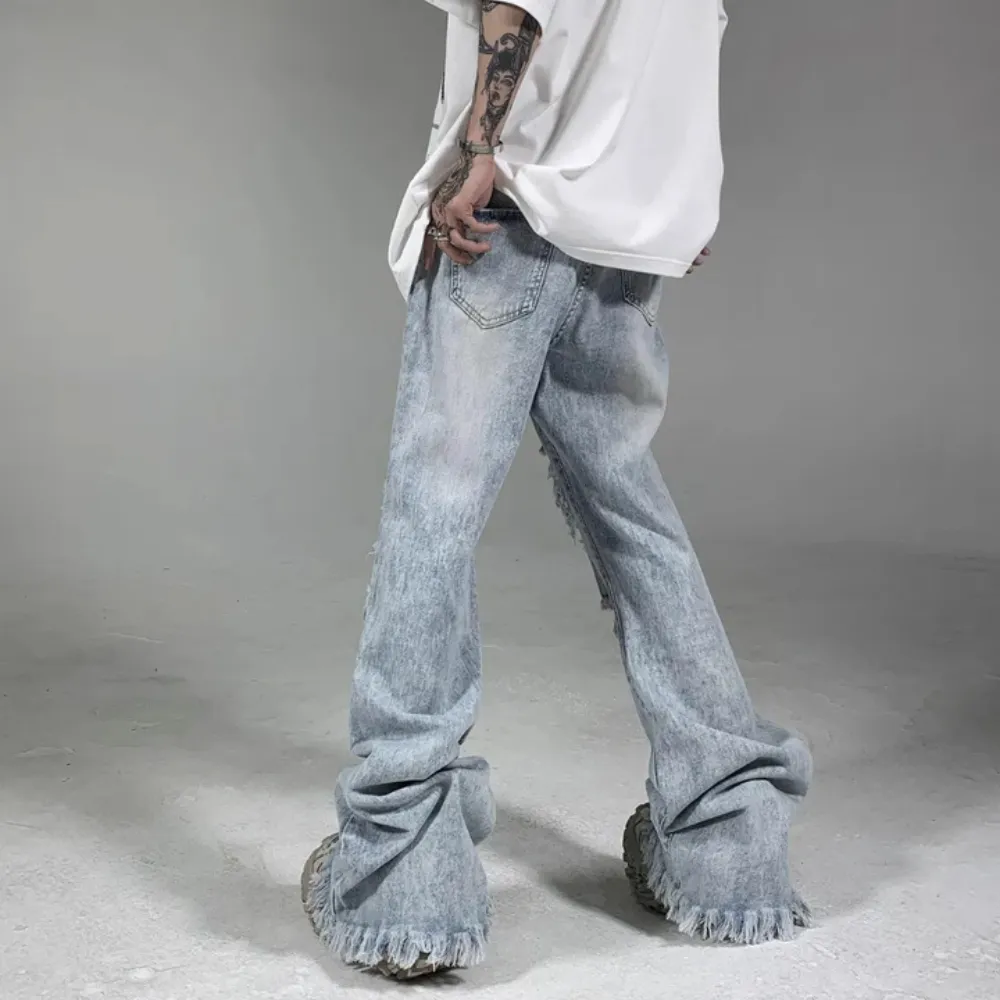 "High Street Boot Cut Frayed" Jeans