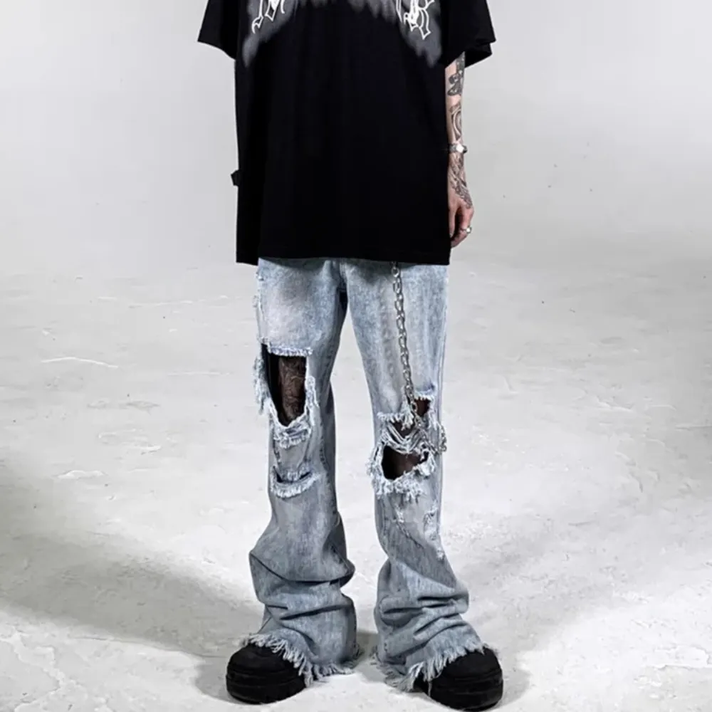 "High Street Boot Cut Frayed" Jeans