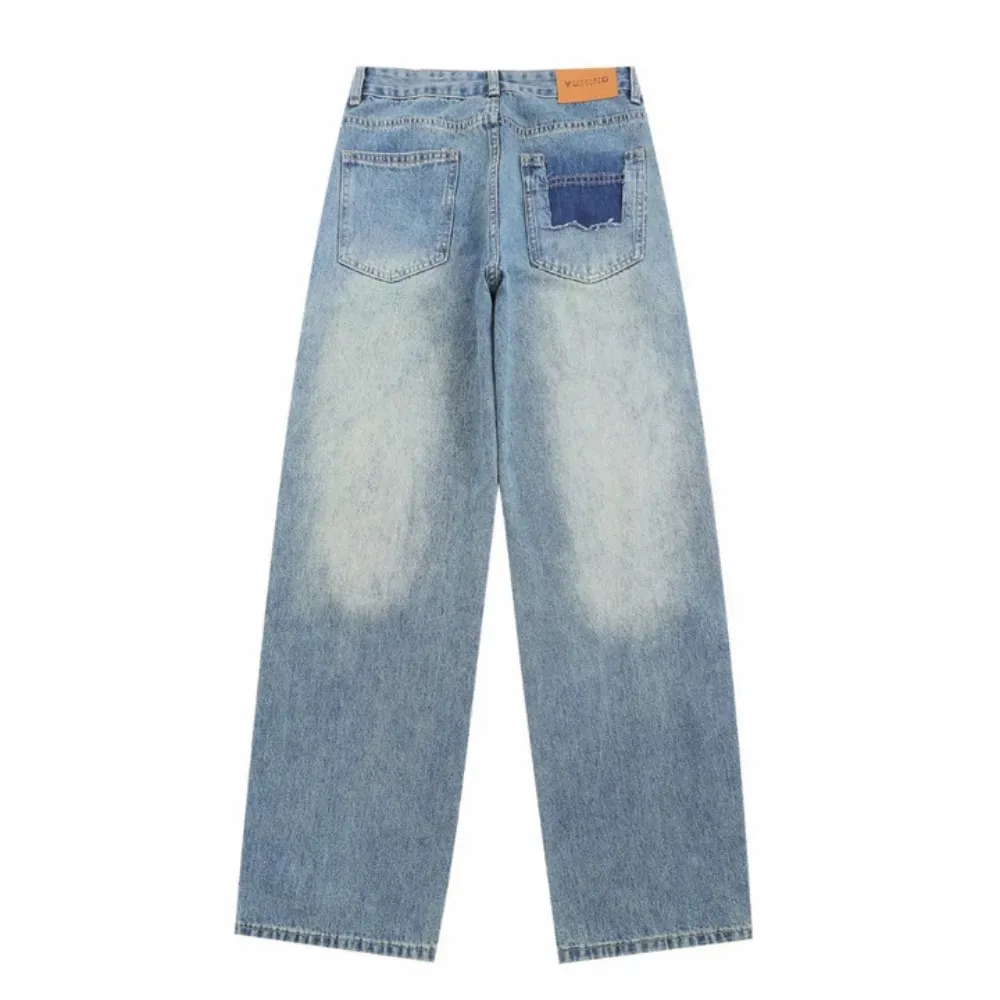 "Hip-hop Raw edge Washed" Jeans