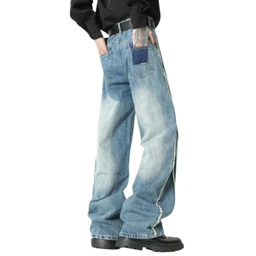 "Hip-hop Raw edge Washed" Jeans