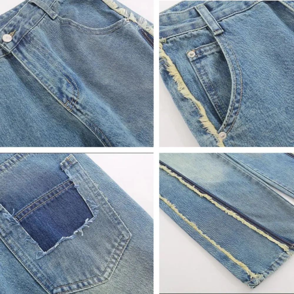 "Hip-hop Raw edge Washed" Jeans