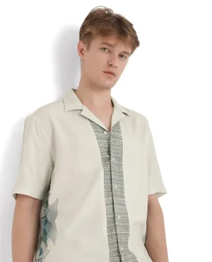 Rare Rabbit Men Aeron Pastel Green Viscose Fabric Printed Shirt