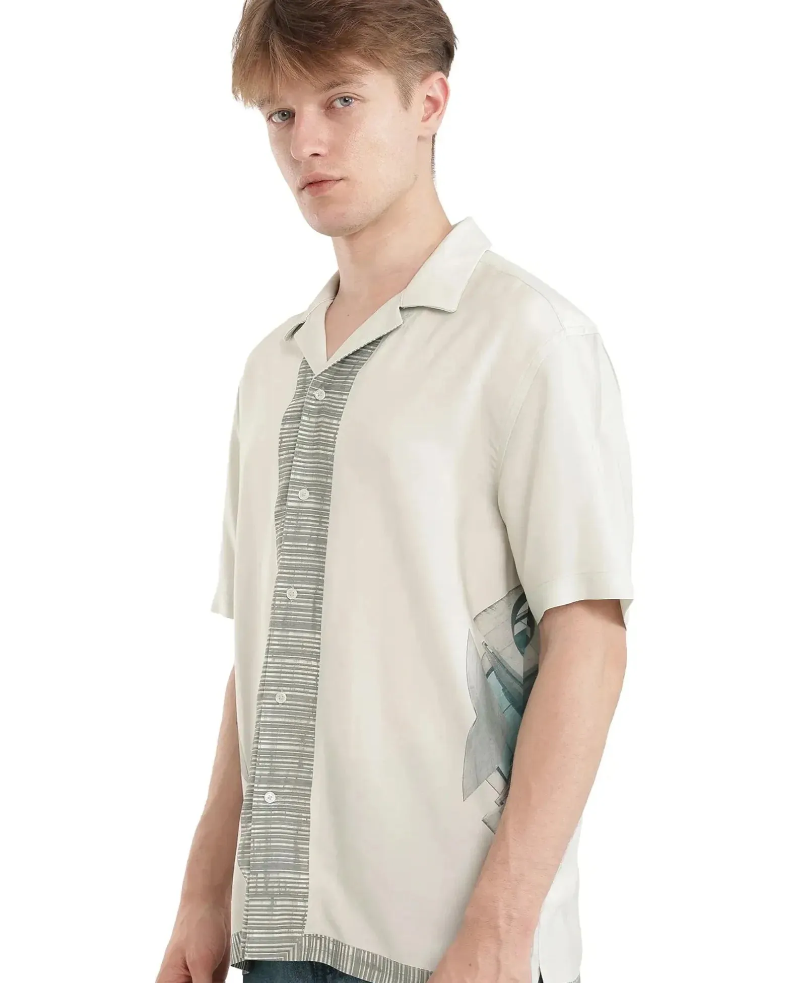 Rare Rabbit Men Aeron Pastel Green Viscose Fabric Printed Shirt