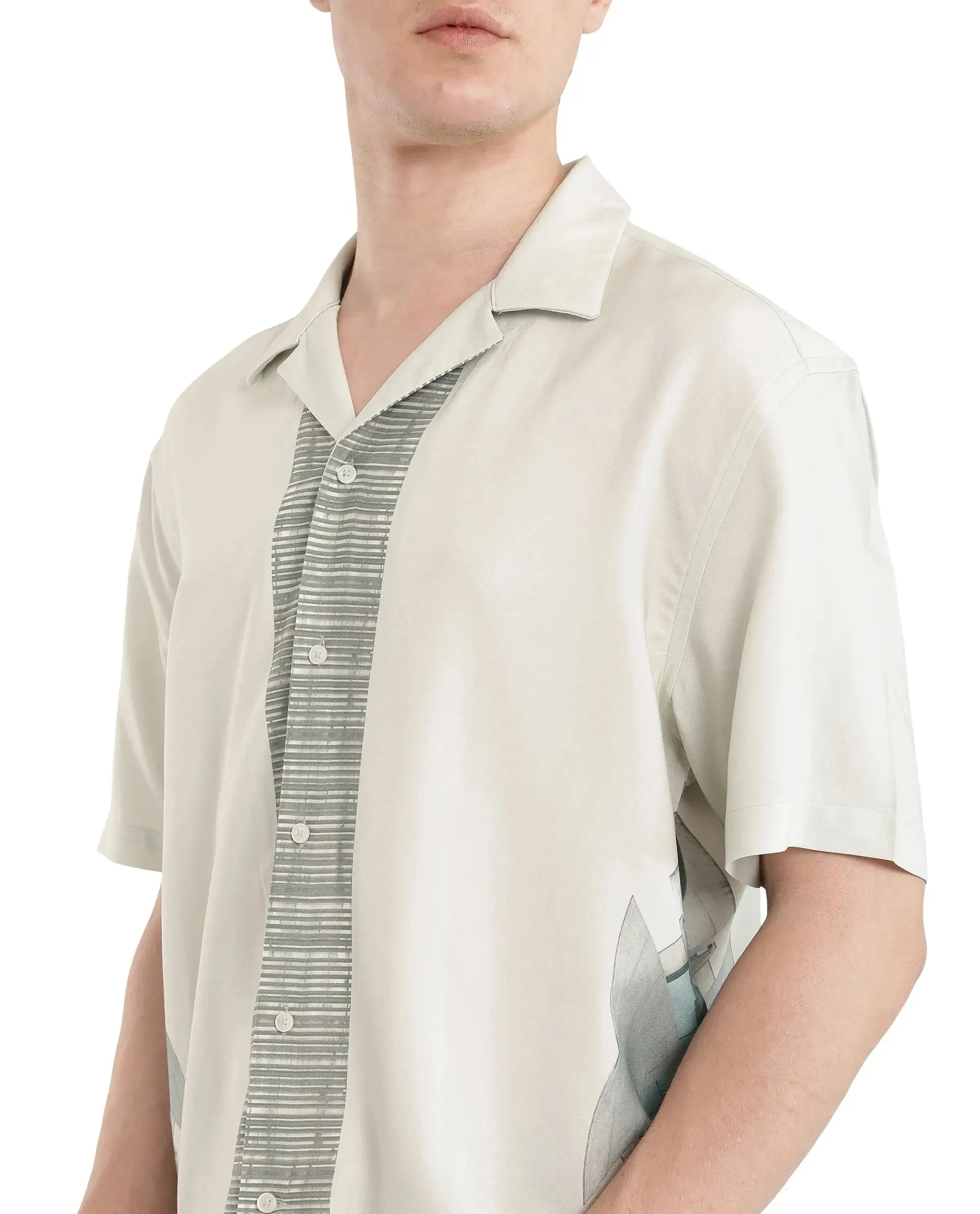 Rare Rabbit Men Aeron Pastel Green Viscose Fabric Printed Shirt