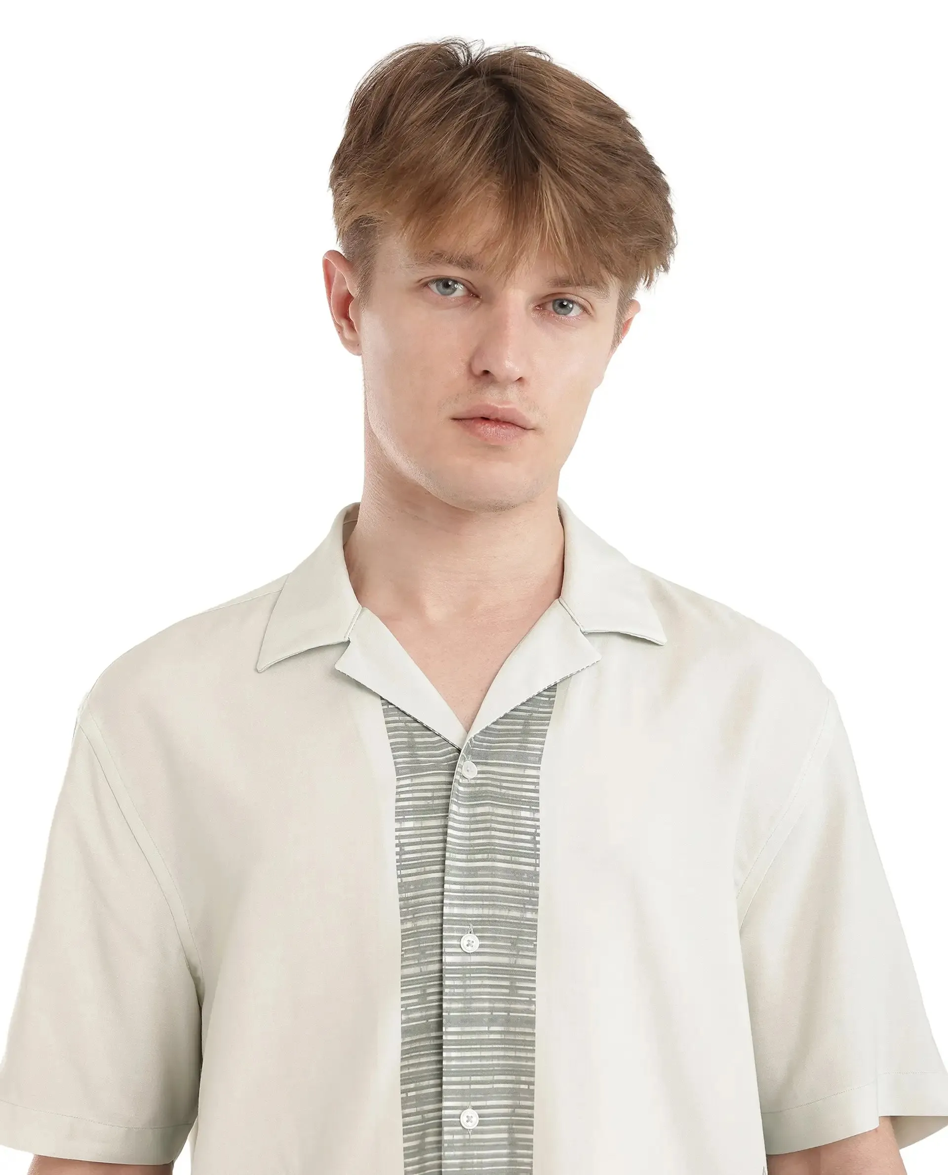 Rare Rabbit Men Aeron Pastel Green Viscose Fabric Printed Shirt