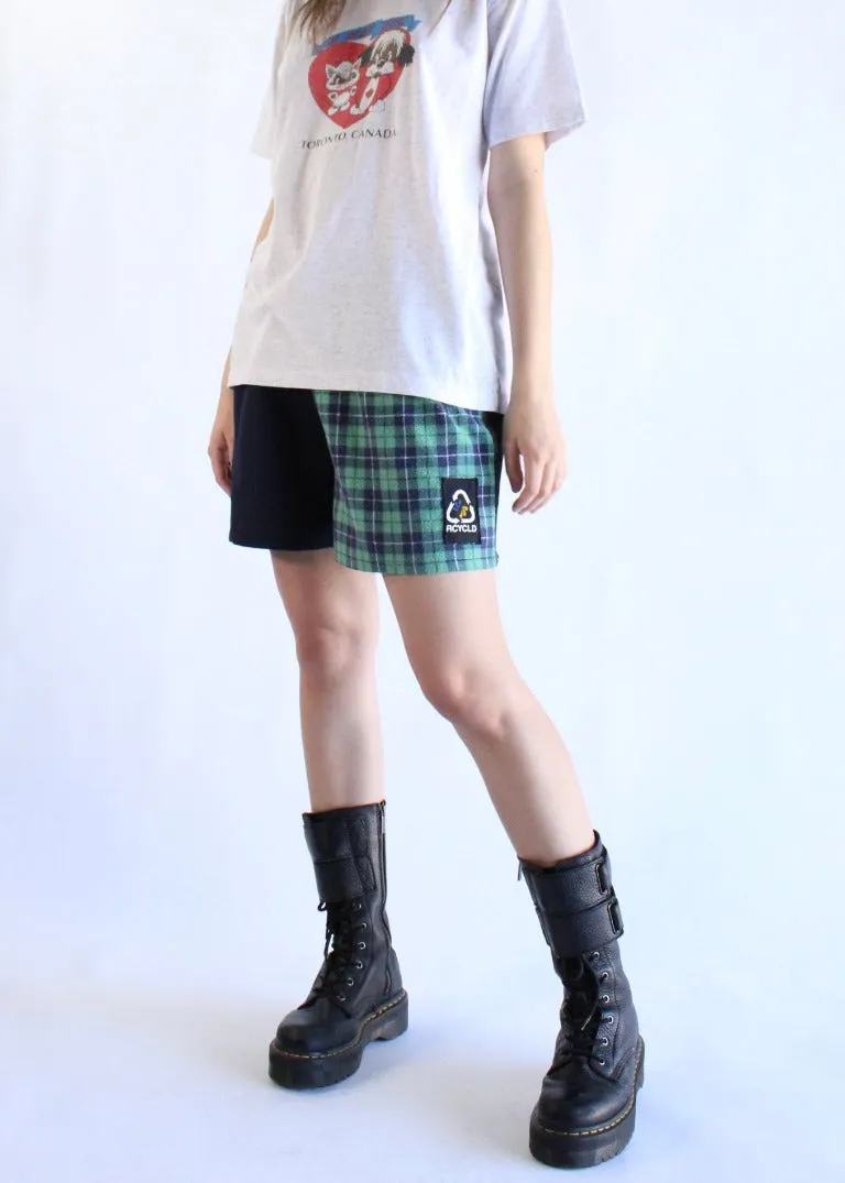 RCYCLD Flannel x Pinstripe Combo Shorts