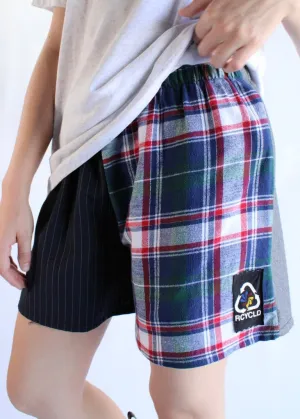 RCYCLD Flannel x Pinstripe Combo Shorts