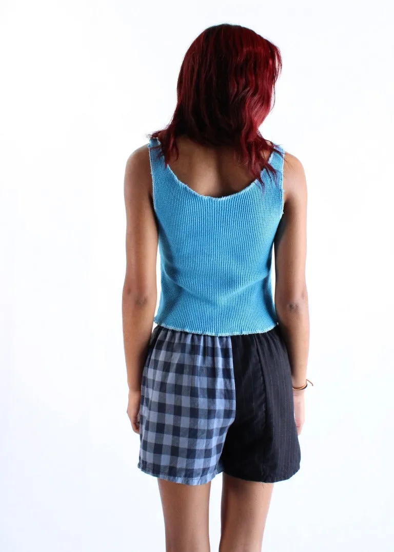 RCYCLD Flannel x Pinstripe Combo Shorts