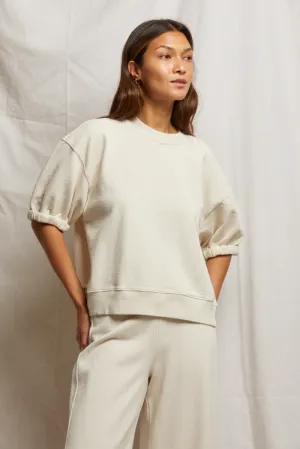 Rebecca Short Sleeve Sweatshirt in Sugar | Perfect White Tee