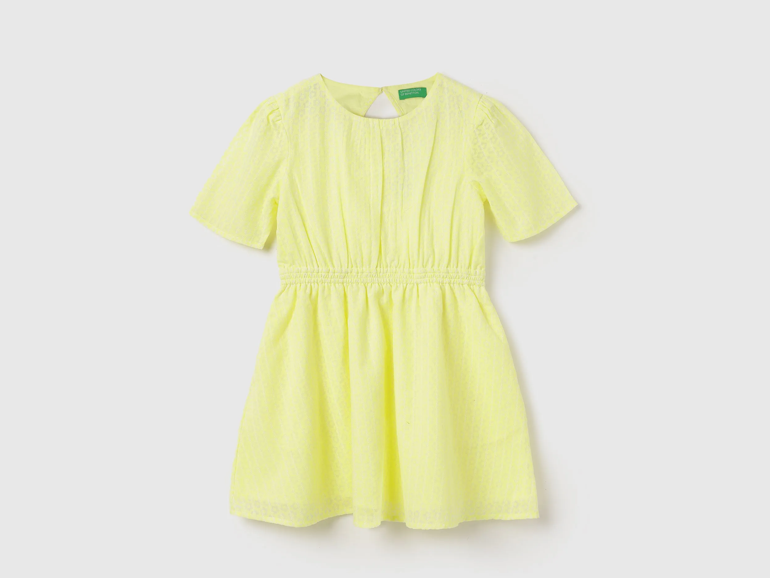 Regular Fit Round Neck Self-Design Dress