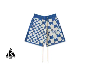 Rhacing Checkered Knit Shorts "Blue"